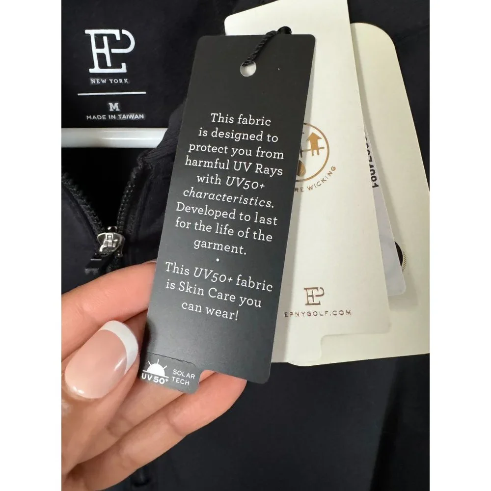 NWT Epny Golf EP New York Hooded Zip Pullover Black Woman's Medium UV50 |‎ z1 - Picture 6 of 9